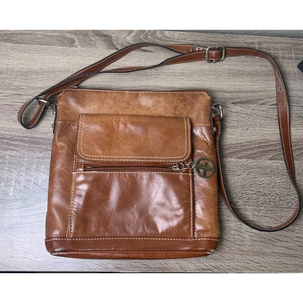 Giani Bernini Bag Womens Brown Genuine Leather Crossbody 10